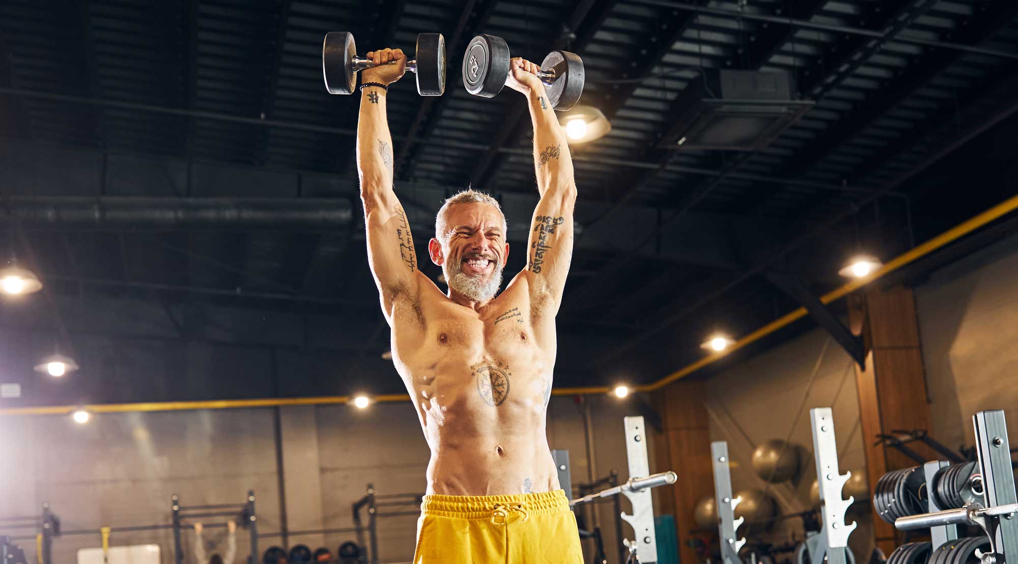 Strict overhead press with dumbbells