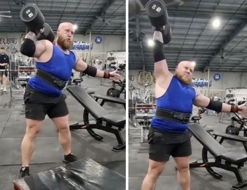 Strongman Overhead Circus Dumbbell Press